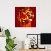 Poster Coeur BUDDHA | feu rouge (Bureau à domicile)