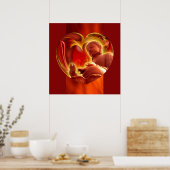 Poster Coeur BUDDHA | feu rouge (Cuisine)