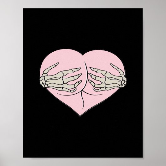 Poster Coeur Butt Hug Skeleton Mains Classique (Devant)