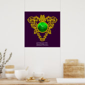 Poster COEUR CÉLTIQUE DE SAINT PATRICK, SHAMROCK, violet (Cuisine)