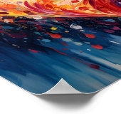 Poster Coeur coloré abstrait tourbillon peint (Coin)