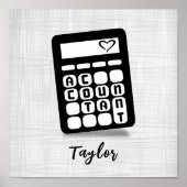 Poster Coeur comptable calculateur (Devant)