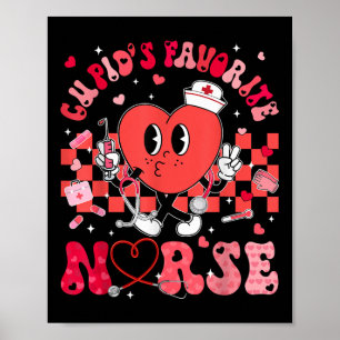 Poster Coeur Cupidon Préférée Infirmière Valentines Jour