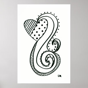 Poster Coeur curly