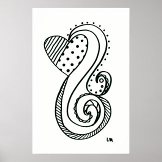 Poster Coeur curly