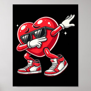 Poster Coeur Dabbing Funny Valentines Jour _ Mens Enfants