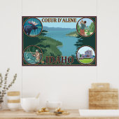 Poster Coeur D'Alene, IdahoAffiche touristique (Cuisine)