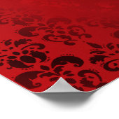 Poster Coeur damassé rouge (Coin)