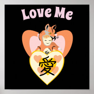 Poster Coeur d'amour de Kawaii Foxy Cosplay