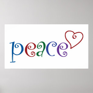 Poster Coeur d'amour, de paix