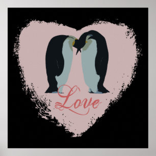Poster Coeur d'Amour Penguin