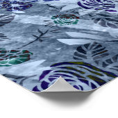 Poster Coeur d'amour turquoise et violet danseuse du vent (Coin)