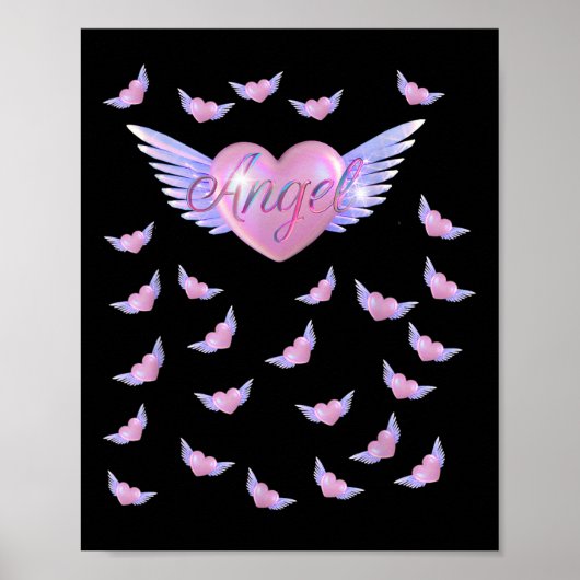 Poster Cœur d'ange avec des ailes (Devant)