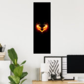 Poster Cœur d'ange de feu avec des ailes (Bureau à domicile)