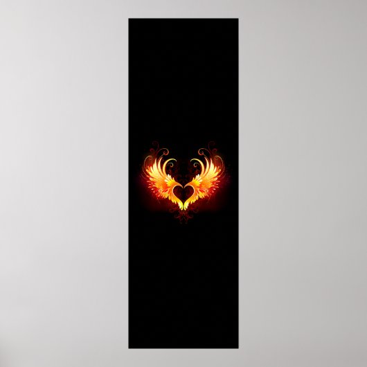 Poster Cœur d'ange de feu avec des ailes (Devant)