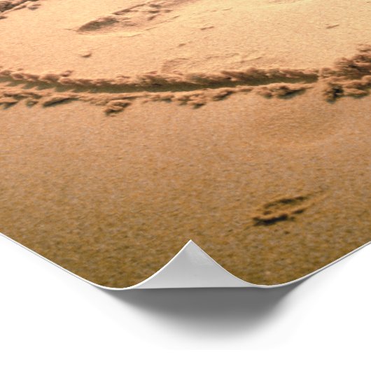 Poster Coeur dans le sable (Coin)