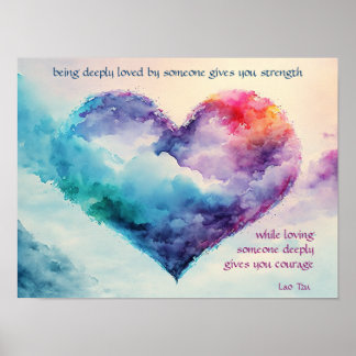 Poster Coeur d'aquarelle Inspirational