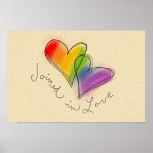 Poster Coeur d'arc-en-ciel associé à l'amour