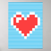 Poster Coeur de 8 bits (Devant)