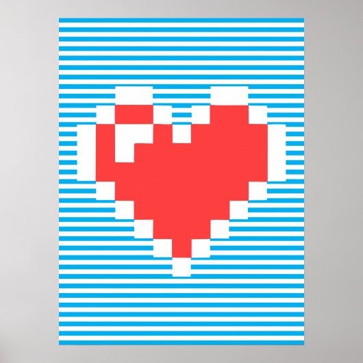 Poster Coeur de 8 bits (Devant)