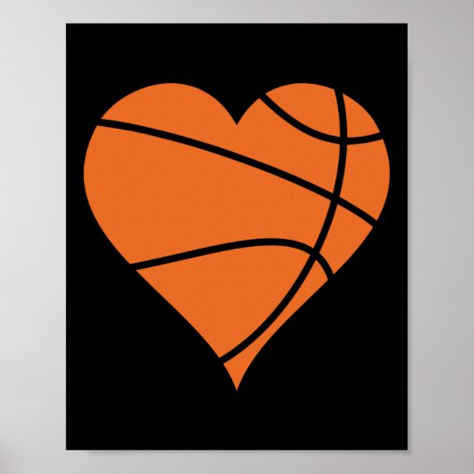 Poster Coeur de basket-ball 2 (Devant)
