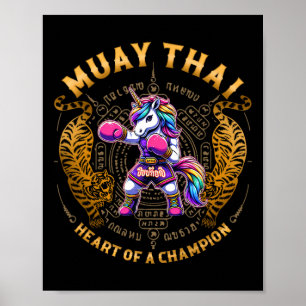 Poster Cœur de champion - kickboxing et Muay Thai Uni