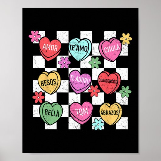 Poster Cœur de conversation de la Saint-Valentin espagnol (Devant)