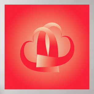 Poster coeur de corail embrassant