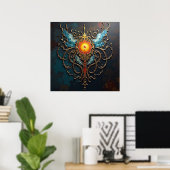 Poster Cœur de dragon doré (Bureau à domicile)