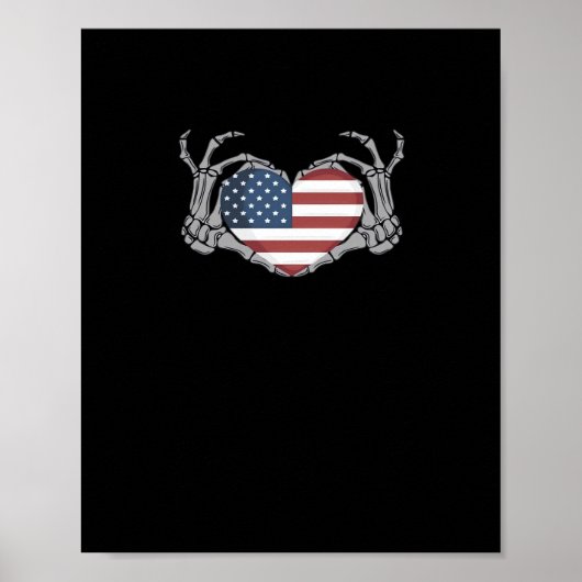 Poster Coeur de drapeau américain (Devant)