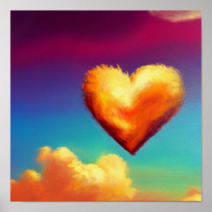 Poster Coeur de feu dans le ciel