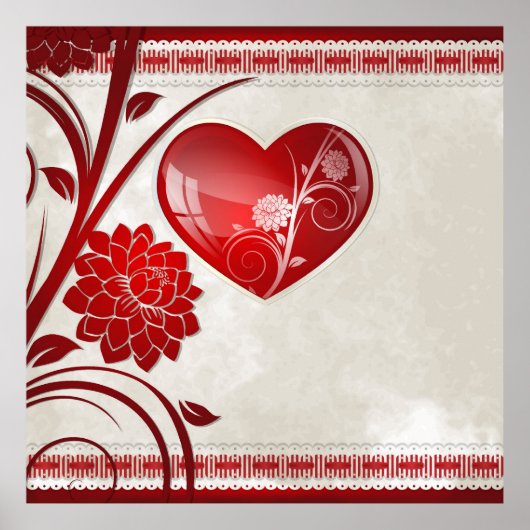 Poster Coeur de fleurs (Devant)