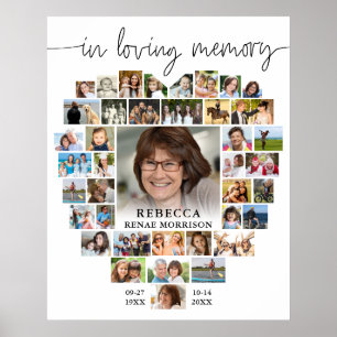 Poster Cœur de funérailles Script de collage photo 40 En 