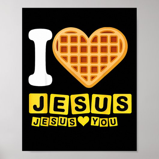 Poster Cœur de gaufre J'aime Jésus  (Devant)