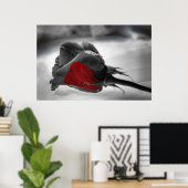 Poster Coeur de la matière, Coeur rose rouge (Bureau à domicile)