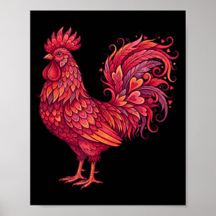 Poster Cœur de la Saint-Valentin pour poulet pour les agr