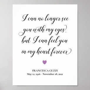 Poster Cœur de lavande, je te vois dans mon cœur pour tou