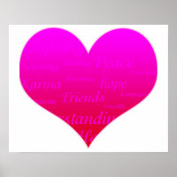 Coeur de l'espoir Motivationnel rose