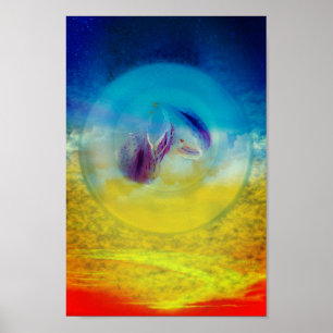 Poster Cœur de lis, œuvre d'art surréaliste abstraite