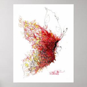 Poster coeur de papillon