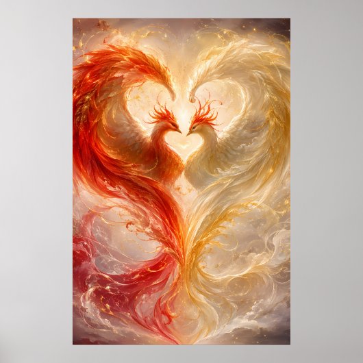 Poster Cœur de phénix jumeaux d'amour éternel (Devant)
