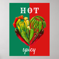 Coeur de piment rouge épicé chaud