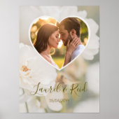 Poster Cœur de Rose Blanche de Rêve Photo de Mariage Nouv (Devant)