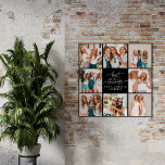 Poster Coeur de script mignon moderne multi photo meilleu<br><div class="desc">Coeur de script mignon moderne multi photo meilleurs amis simple minimaliste élégant décor maison noir et blanc cadeau poster.</div>