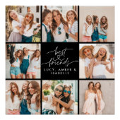 Poster Coeur de script mignon moderne multi photo meilleu (Devant)
