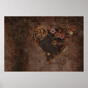 Poster Coeur de Steampunk