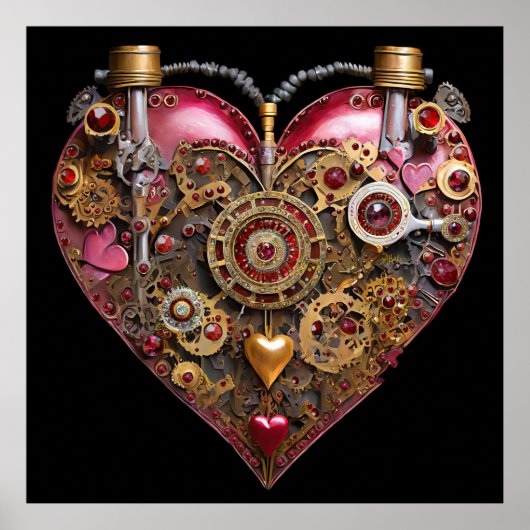 Poster Cœur de Streampunk Rubis Saint-Valentin (Devant)
