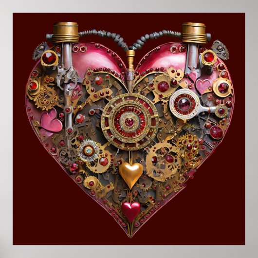 Poster Cœur de Streampunk Rubis Saint-Valentin (Devant)