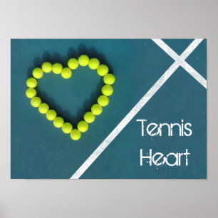 Poster Coeur de tennis, personnalisé
