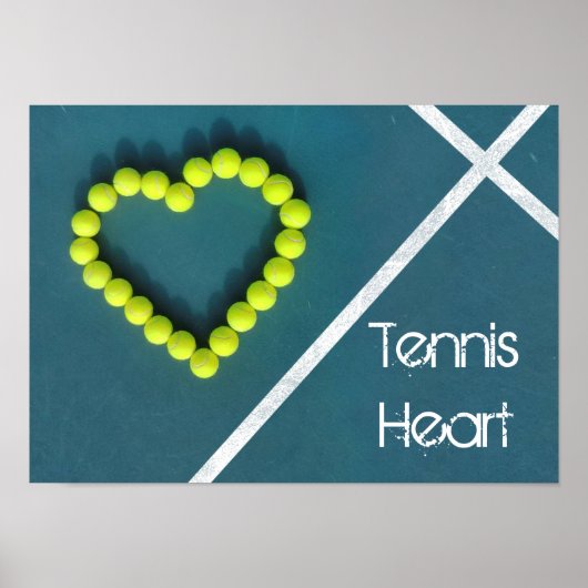 Poster Coeur de tennis, personnalisé (Devant)